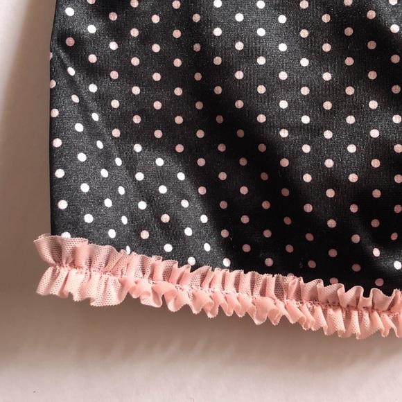 Polka dot sleeveless top, pink lace detail, - Picture 3 of 5